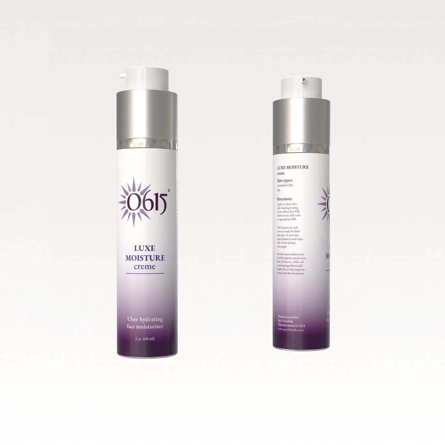 Two bottles of Luxe Moisture Creme on a white background