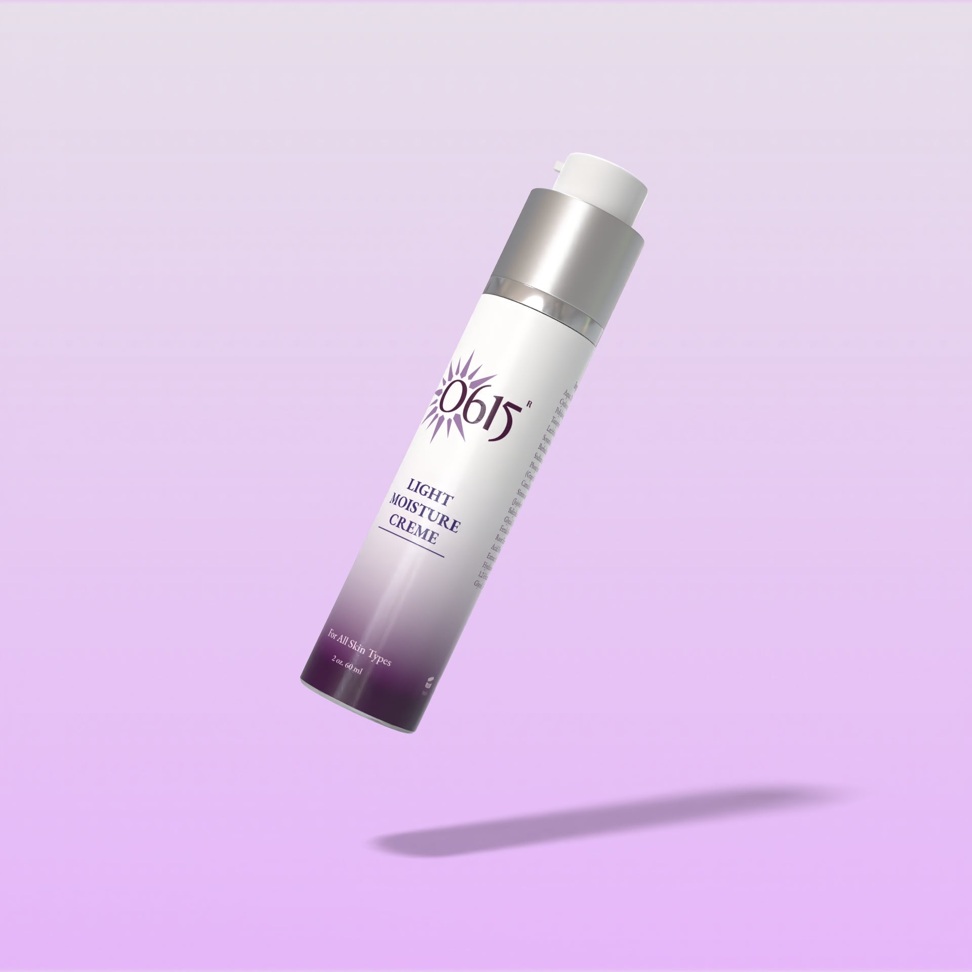 Light Moisture Creme bottle on a light purple background