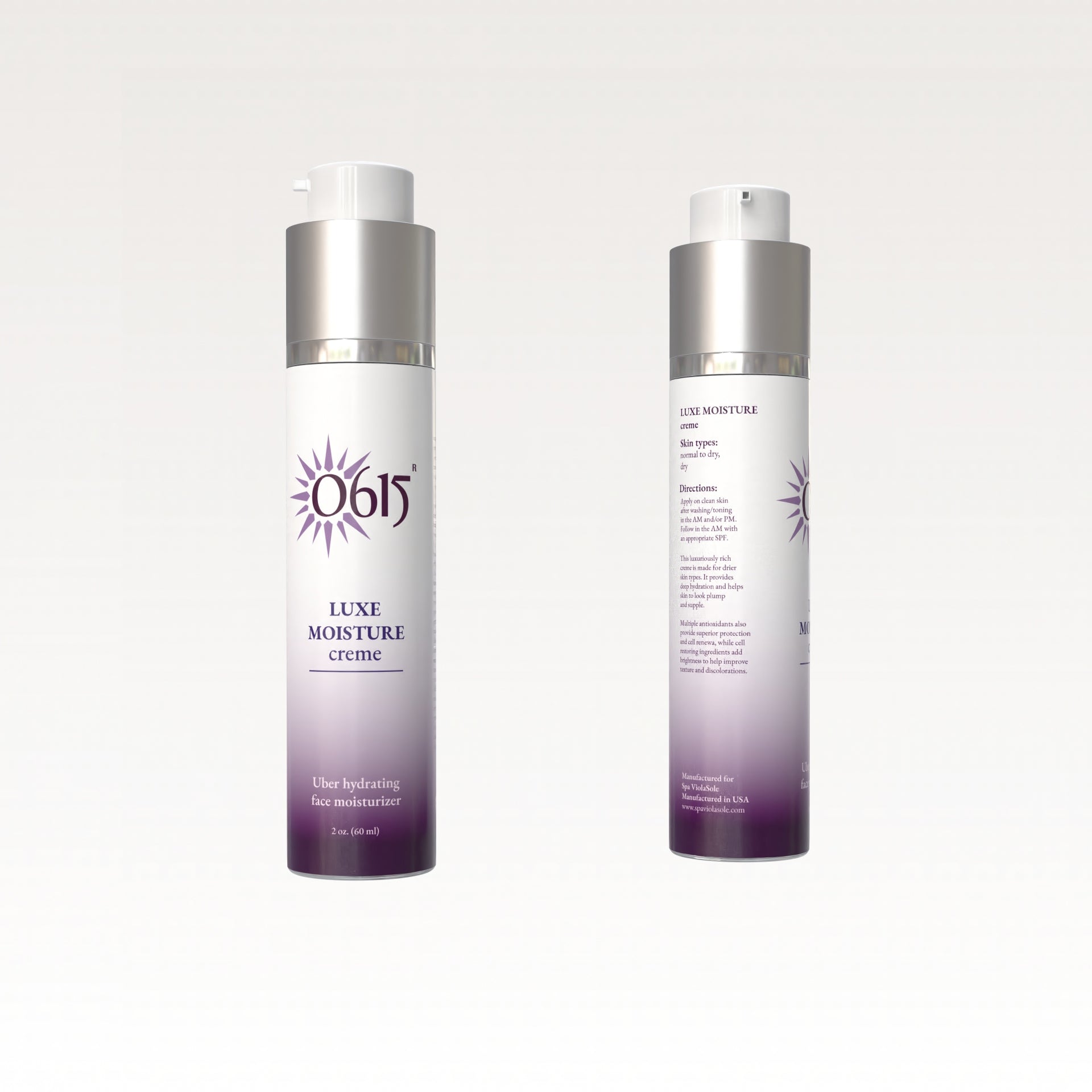 Two bottles of Luxe Moisture Creme on a white background