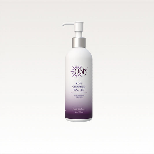 Rose Cleansing Souffle bottle on a white background